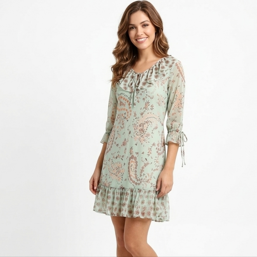 Boho Ruffle Dress NWT